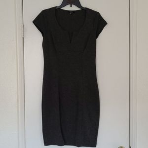 Grey Knitted XOXO mid length short sleeve dress